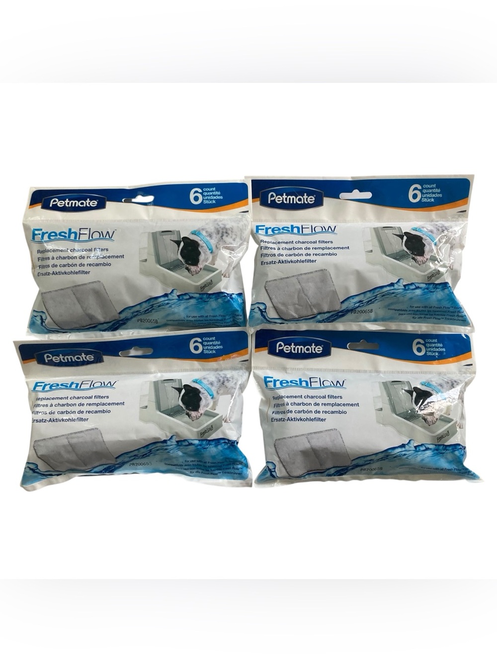 PetMate Fresh Flow Water Fountain Replacement Charcoal Filter 6 pk - Lot of 4
